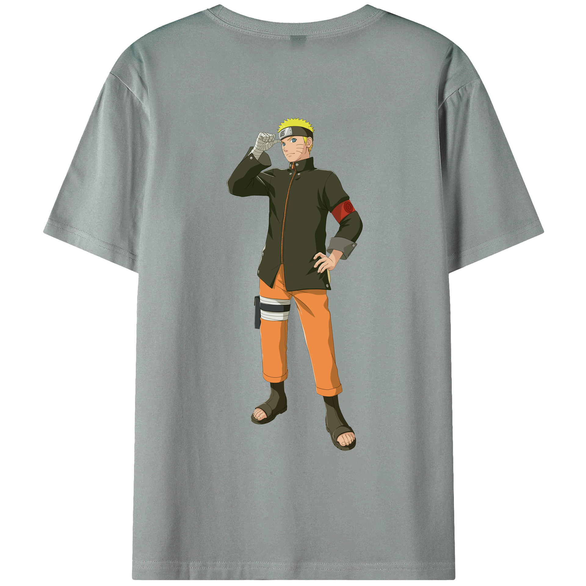 （画像用） NARUTO -ナルト- うずまき ナルト Uzumaki Naruto 綿100％ メンズ半袖Tシャツ（バックプリント） 通気性